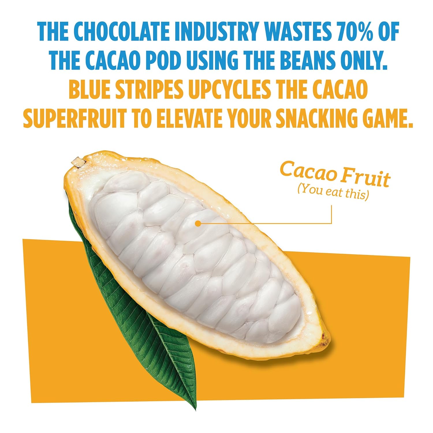 Blue Stripes Cacao Superfruit Gummies- Healthy Fruit Snack for Adults & Kids, Gluten Free, Vegan, No Sugar Added, 9 Essential Vitamins & Minerals, Natural Superfood- Pineapple & Cacao, 3.5 oz (3 Pack)