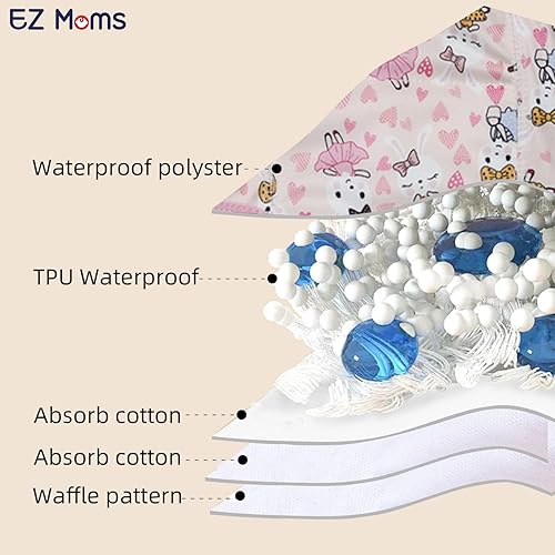 Miniatura 3 de EZ Moms 10 paquetes de ropa interior reutilizable para entrenamiento para niñas, algodón de doble absorción, ropa interior de entrenamiento para