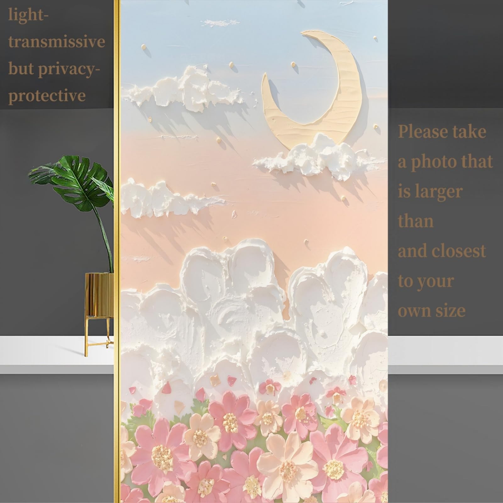Pellicola Vetri Finestre 90X200CM Luna Pellicola Adesiva Per Vetri Oscurante,Autoadesiva,Pellicole Per Vetri Anti Uv,Privacy Finestre Per Casa/Ufficio