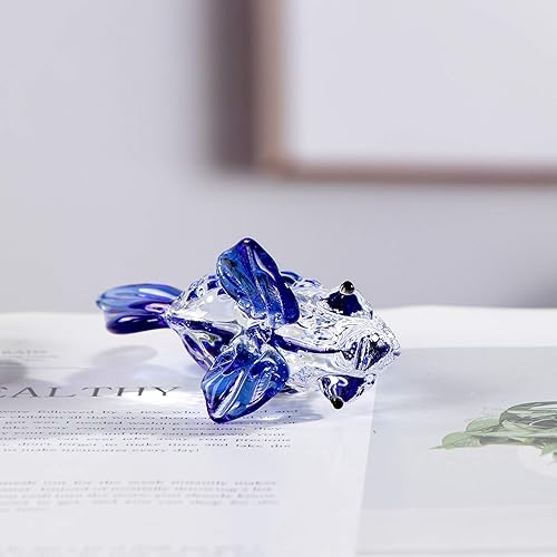 Miniatura 4 de Regalos de peces de vidrio soplado a mano para mujeres y niños en Navidad, cumpleaños, figuras de peces azules de cristal, adornos de animales