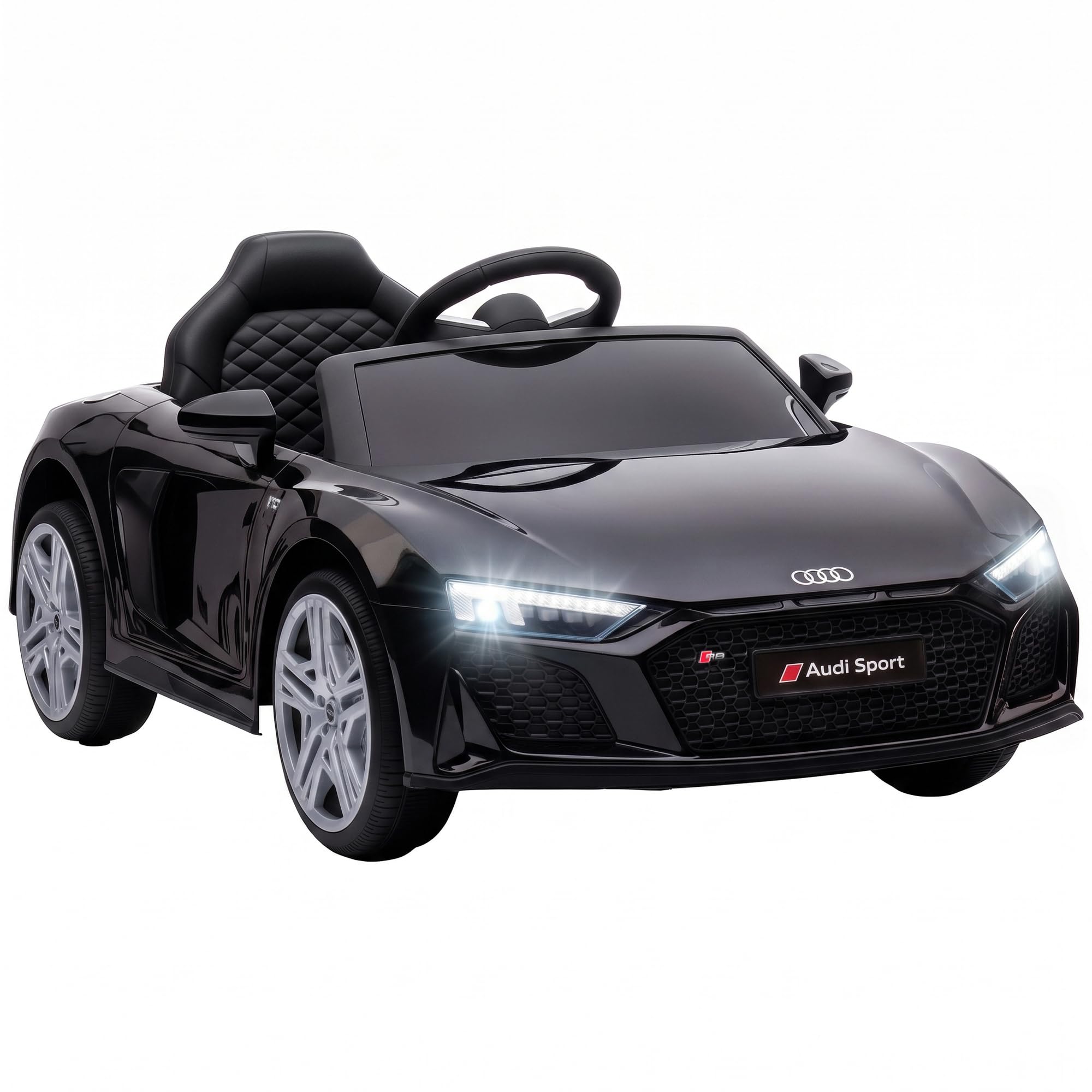 AIYAPLAY 12V Audi R8 Spyder Electric Car for Kids Ages 3+ Black