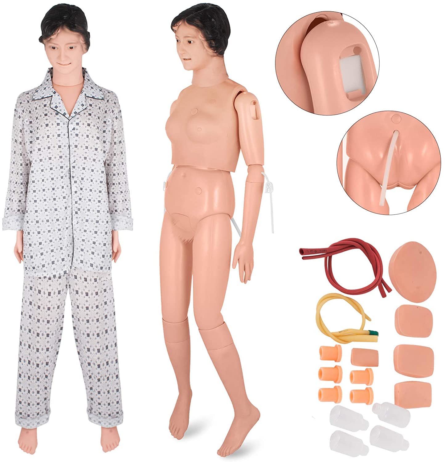 Kit di formazione medica per adulti, manichino per l'assistenza ai pazienti, modello didattico per donne, kit di accessori per la pratica infermieristica, modello per l'assistenza ai pazient