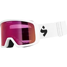 Sweet Protection Firewall RIG Reflective Snow Goggles - Lightweight Breathable Snowboard and Ski Goggles with UV Protection and Anti-Fog Lenses RIG Bixbite/Satin White/White