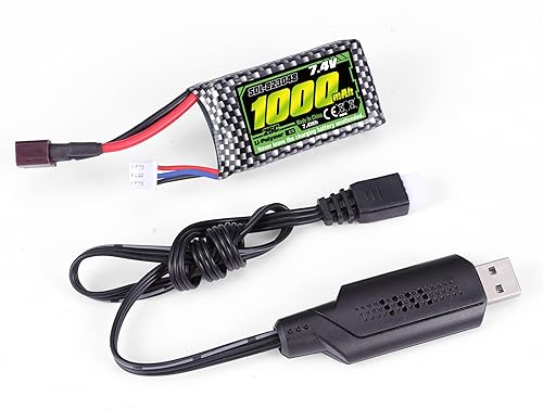 Miniatura 2 de HAIBOXING Batería de coche RC, batería recargable Li-PO de 7.4 V 1000 mAh para camiones RC 118 18859 y 18858 y 18868 y 18859A y 2196 y 2197 y 16889