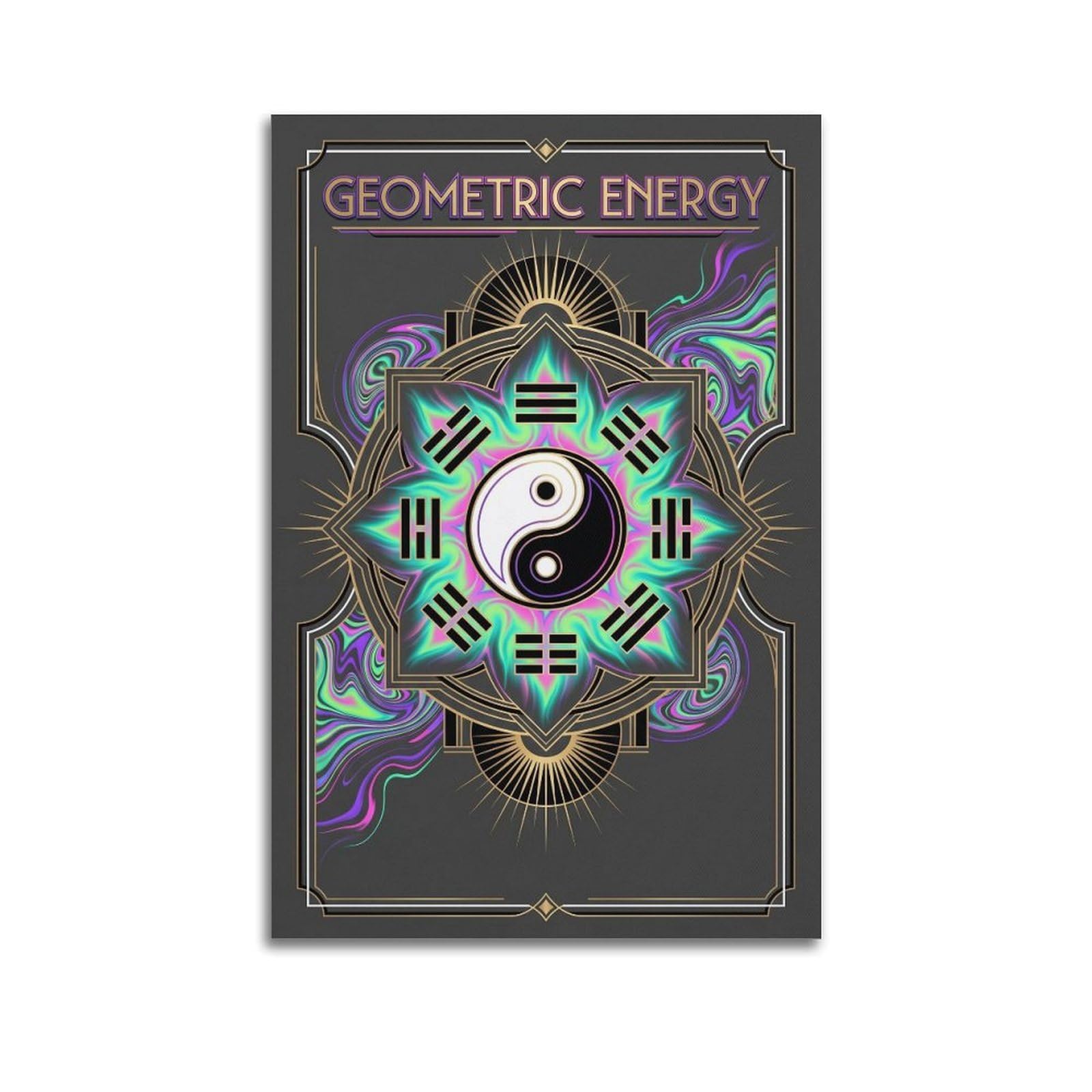 OKNGB Chinese Tai Chi Yin Yang Feng Shui Luck Zen Poster Decorative Painting Canvas Art Picture 24x36inch(60x90cm)