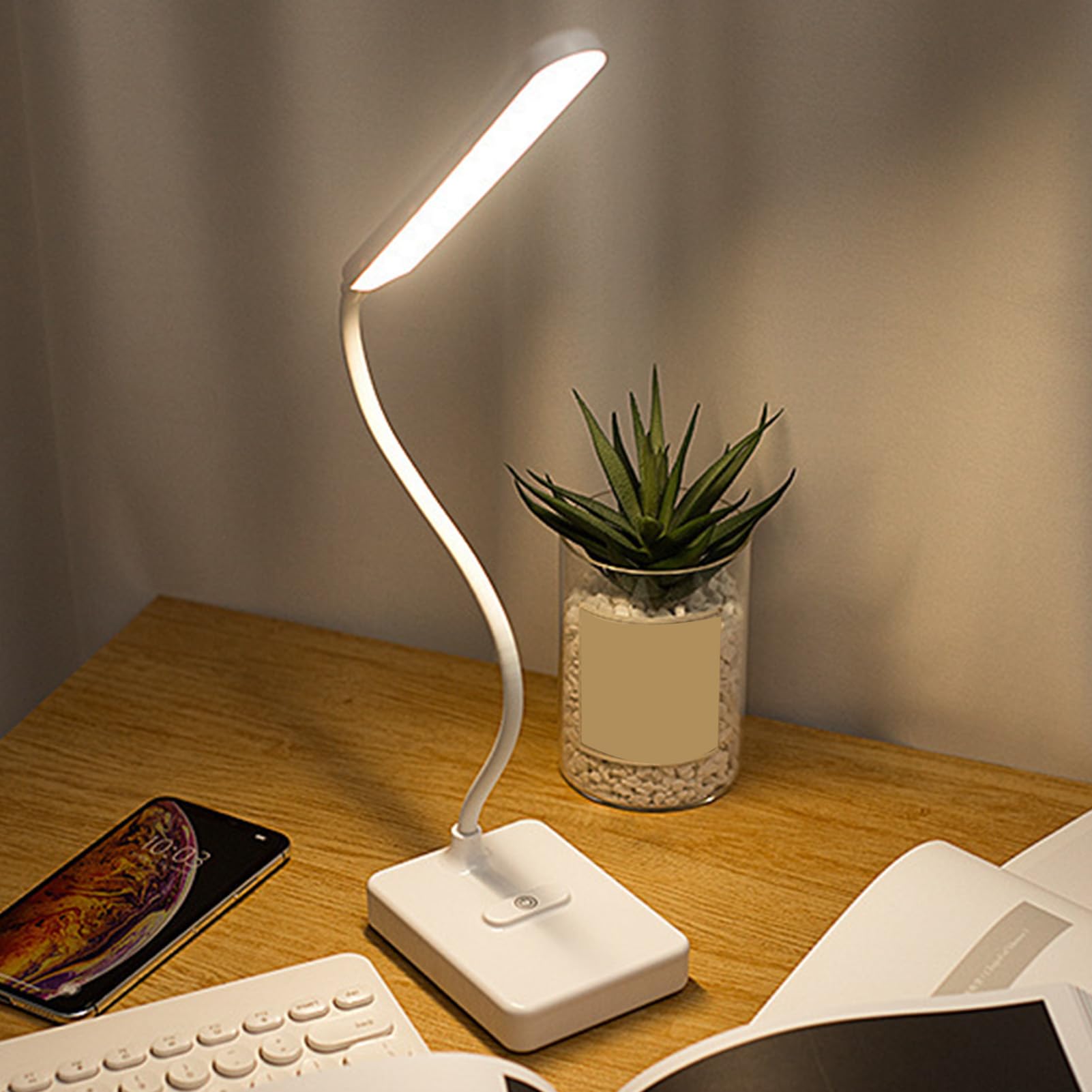 LED Desk Lamp, Foldable Reading Light, Adjustable Angle Desk