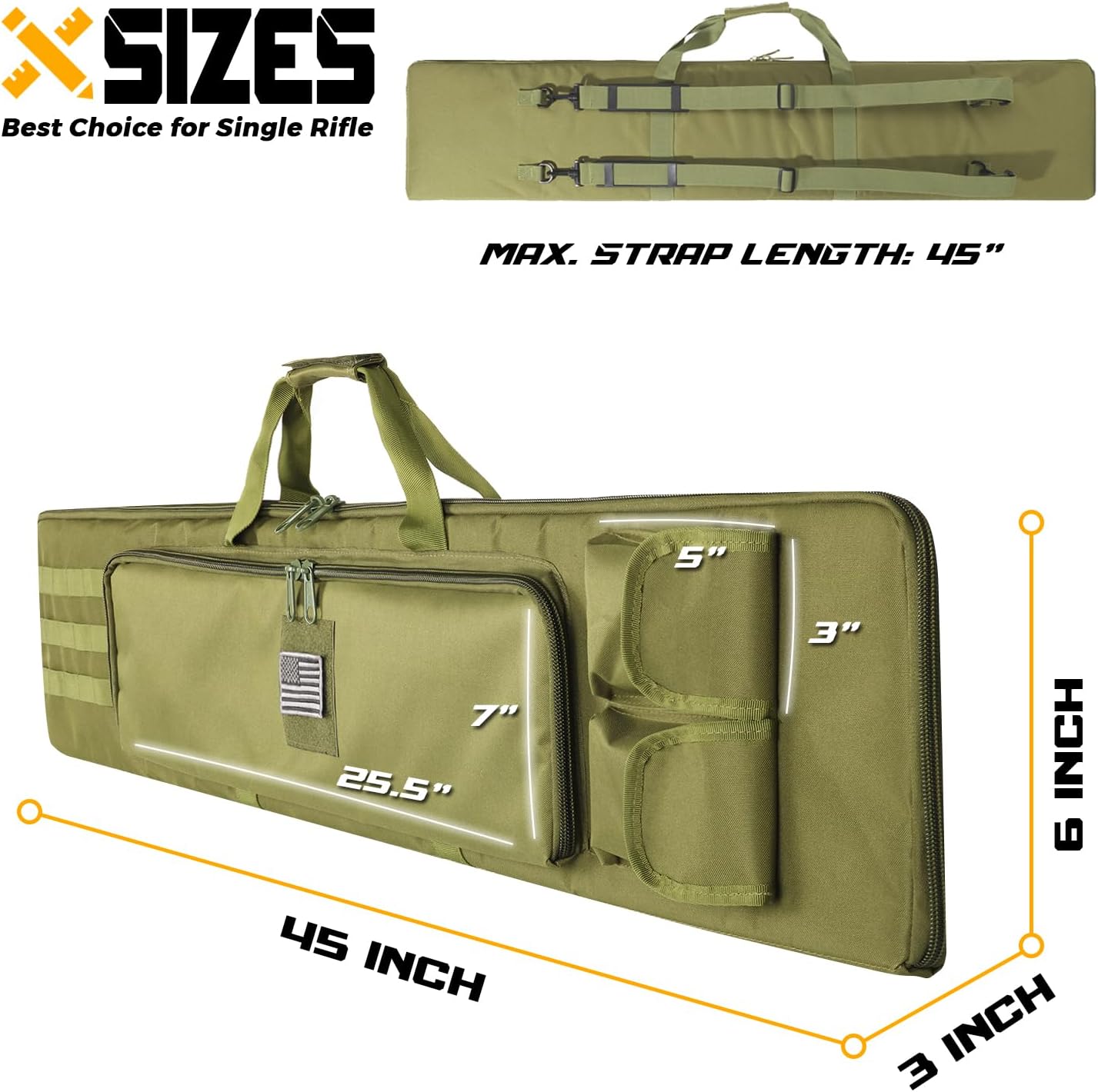 DBTAC Urban Compact Low Profile Single Long Gun Bag Pistol Transportation Case for Indoor Outdoor Range Hunting | 45"