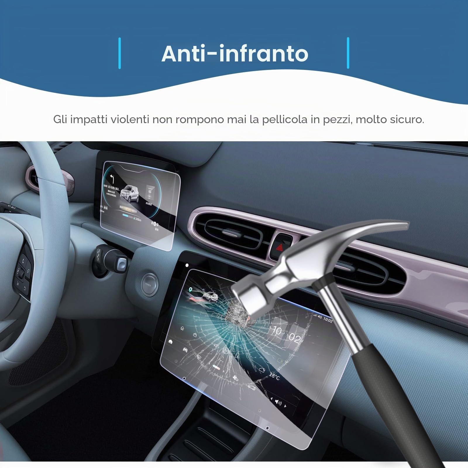 GAFAT [2 Pezzi] Compatibile con Leapmotor T03 2026 2025 2024 Navigation + Cockpit Pellicola Protettiva in Vetro, 10,1" + 8" per Leap motor T 03 LCV Touchscreen Accessori, Antiurto, 9H Antigraffio