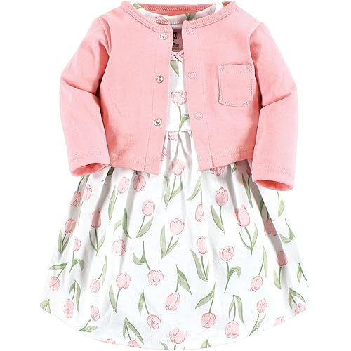 Hudson Baby Girls' Cotton Dress and Cardigan Set