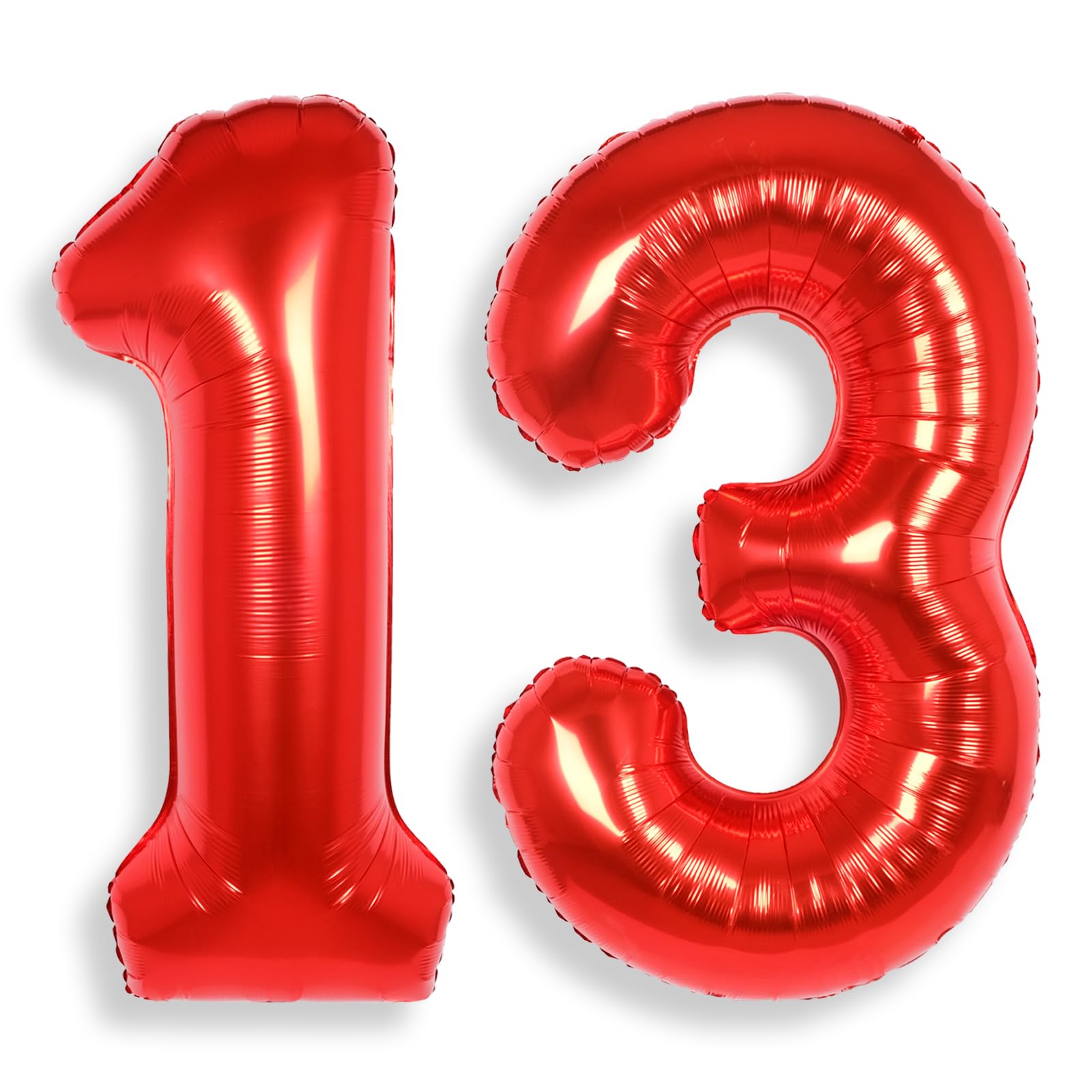 AULE Luftballon Zahl 13 Rot: XXL 101 cm Zahlen Folienballon Geburtstag Rot 31 Jahre 40 Zoll Helium Ballon Zahlenballon für Jubiläum Valentinstag Hochzeit Deko