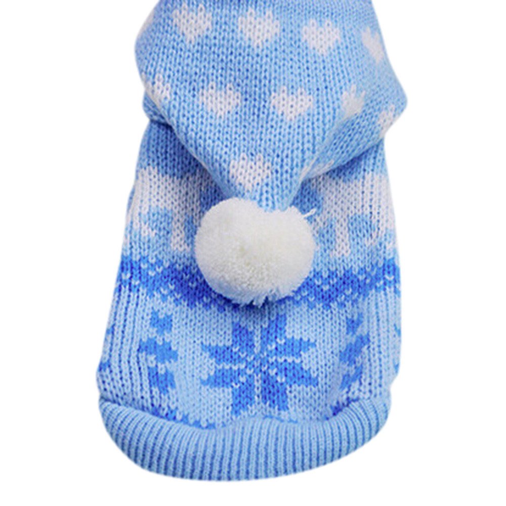 Amiley Small Dog Sweater, Christmas Knit Dog Hoodie Sweater Pet Cat Puppy Coat Clothes Small Warm Costume Apparel (M, Pink)