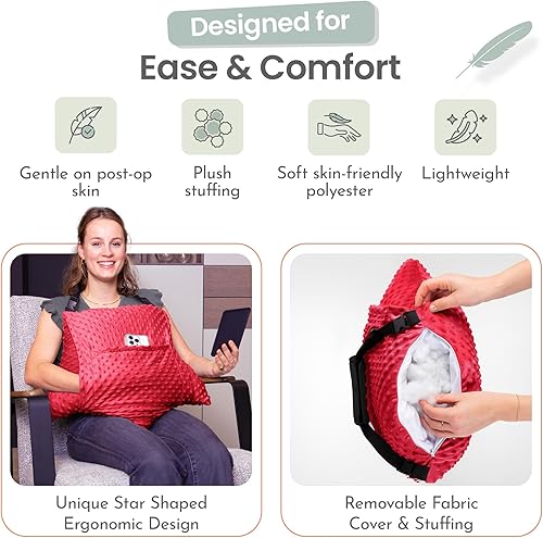 Miniatura 6 de MOYOAMA Juego de 2 almohadas para histerectomía - Incluye 1 paquete de gel para alivio relajante - Artículos imprescindibles para la recuperación