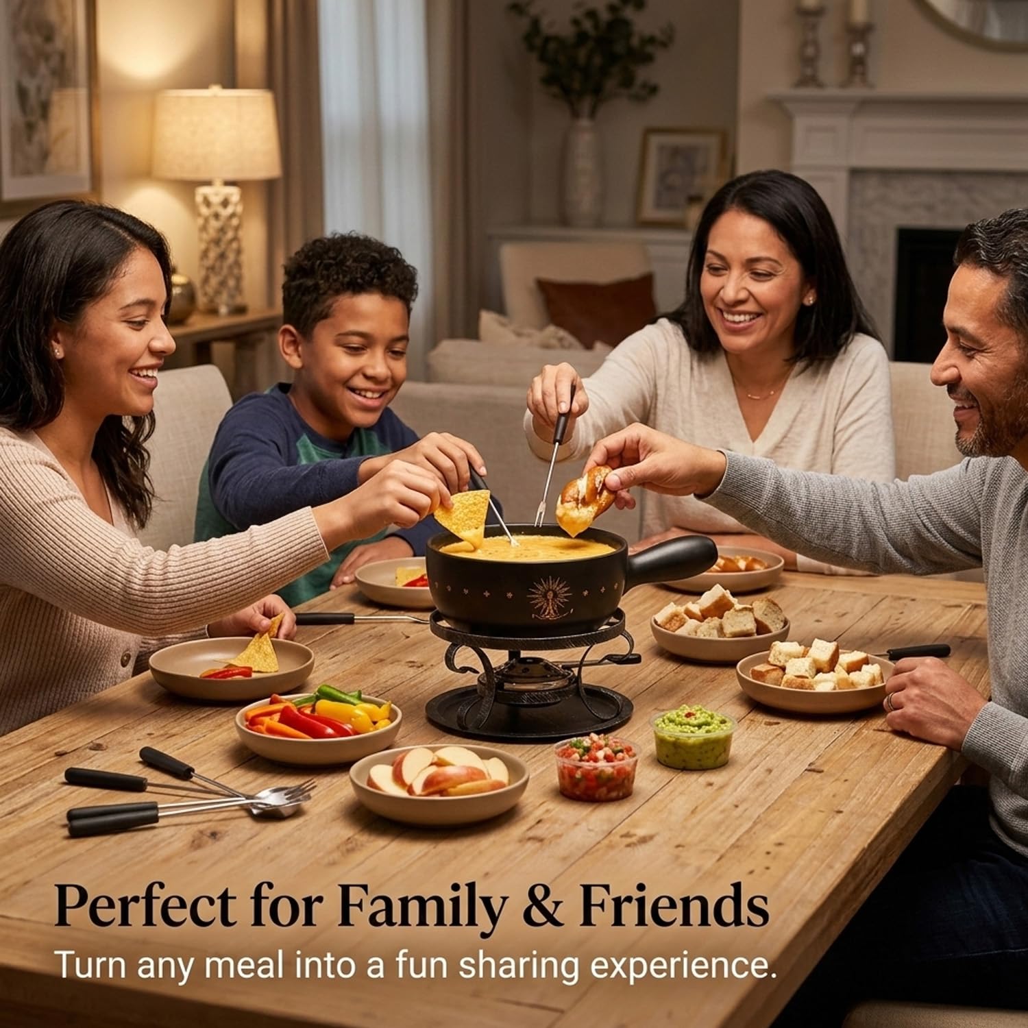 Artestia Ceramic Fondue Pot Set - Cheese & Chocolate -5