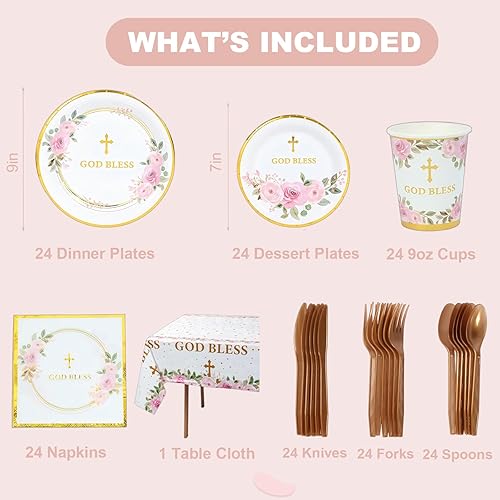 Miniatura 2 de Platos de bautismo y servilletas para fiestas (azul)