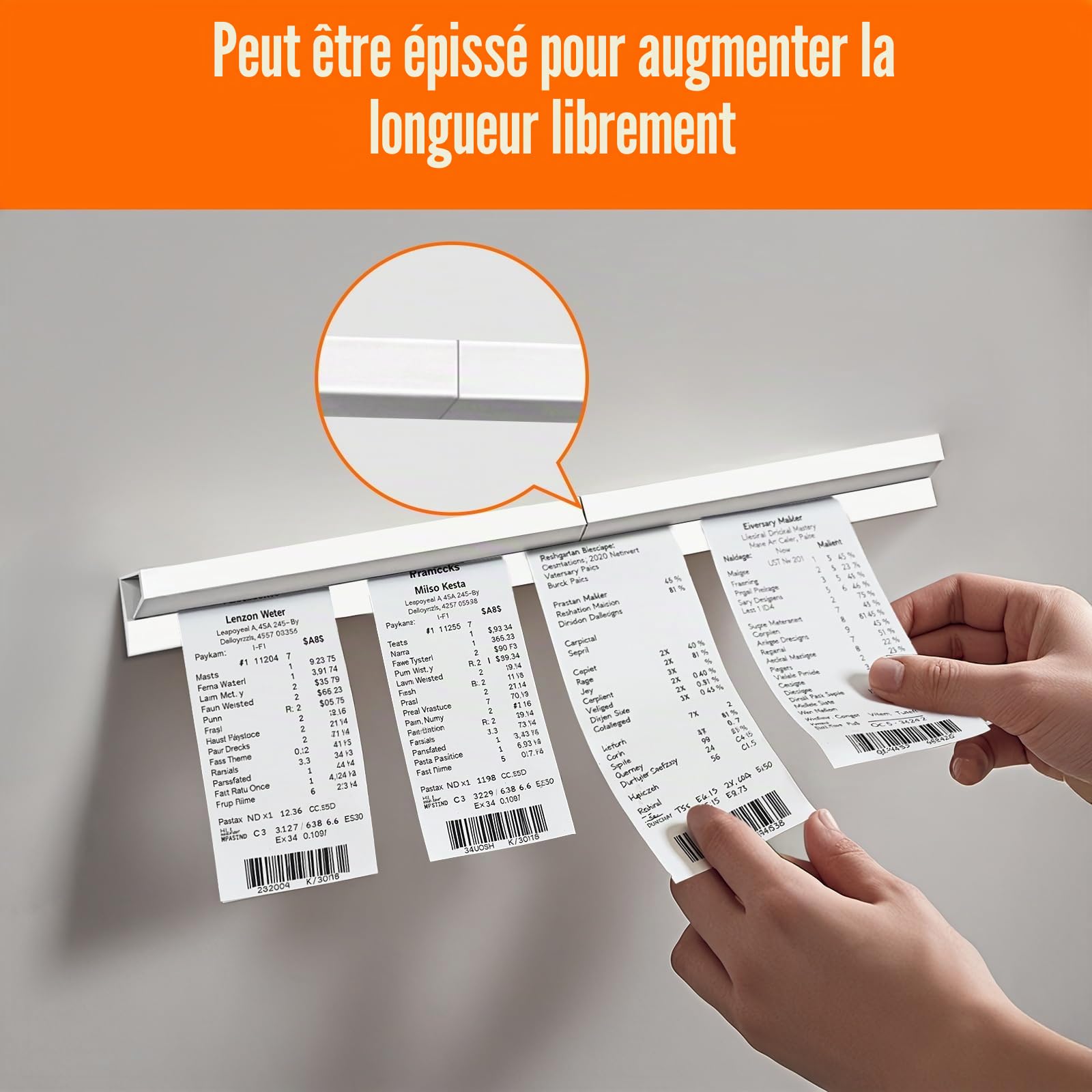 2 Pièces Porte Ticket, Barre a Bon de Commande, 40CM Porte Bon de Commande Restaurant, Barre Ticket Cuisine, Porte Ticket de Caisse pour Restaurants, Cafés, Cuisines, Bars