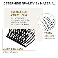 Vista 3 de Extensiones de pestañas rizadas en racimo D, para colocar uno mismo. Mezcla de 0.31 a 0.63pulgadas, 72 racimos de pestañas rizadas C, D, B&Q LASH