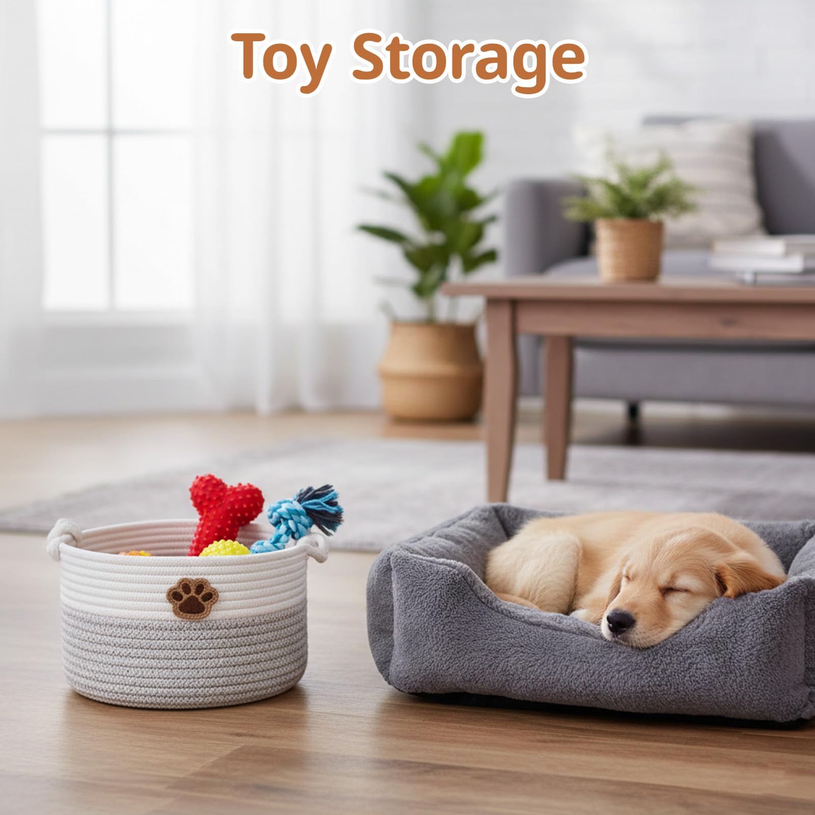 Gubilacrum 23 x 12 cm Dog Toy Basket, Dog Toy Basket - Image 4