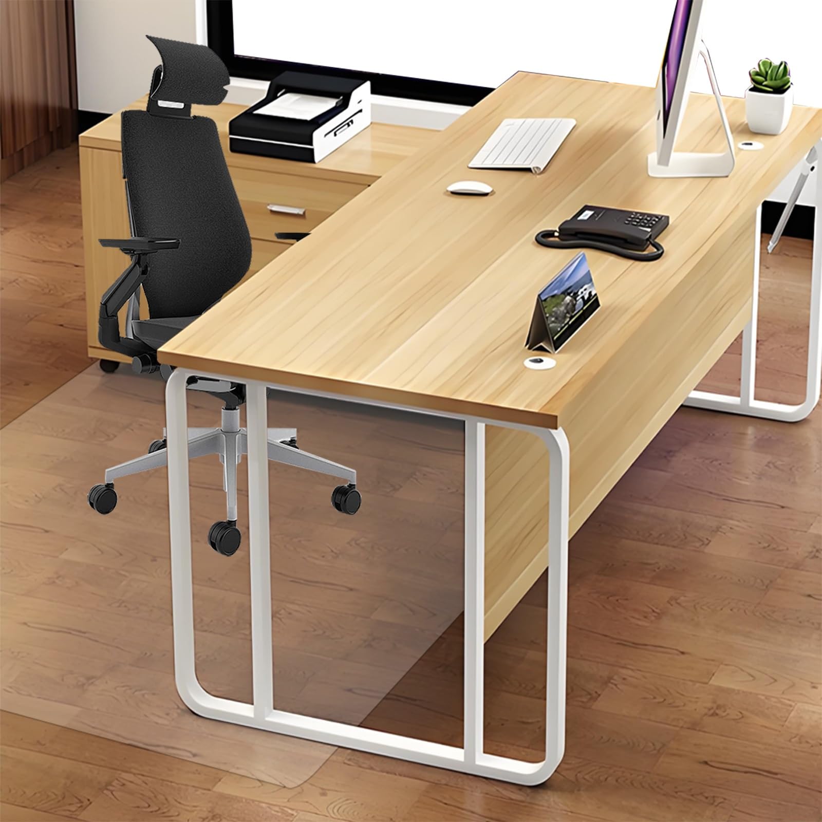 SUCADA Clear Chair Mats for Hardwood Floors PVC Chair Mat for Home and Office use Floor Protector Area