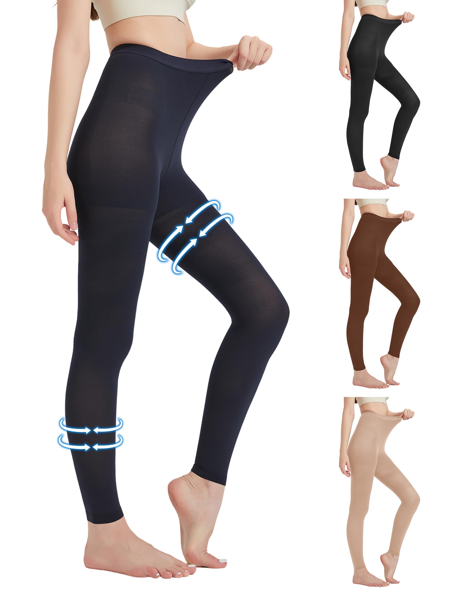 MGANG Plus Size 20-30 mmHg Compression Leggings for DVT &amp; Varicose Veins