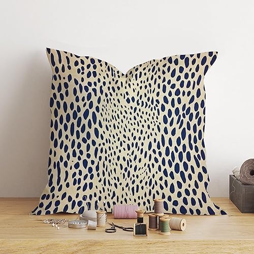 Miniatura 4 de Fundas de almohada de antílope azul marino con estampado de leopardo, funda de cojín con estampado de animales, color azul marino, 18 x 18 pulgadas,