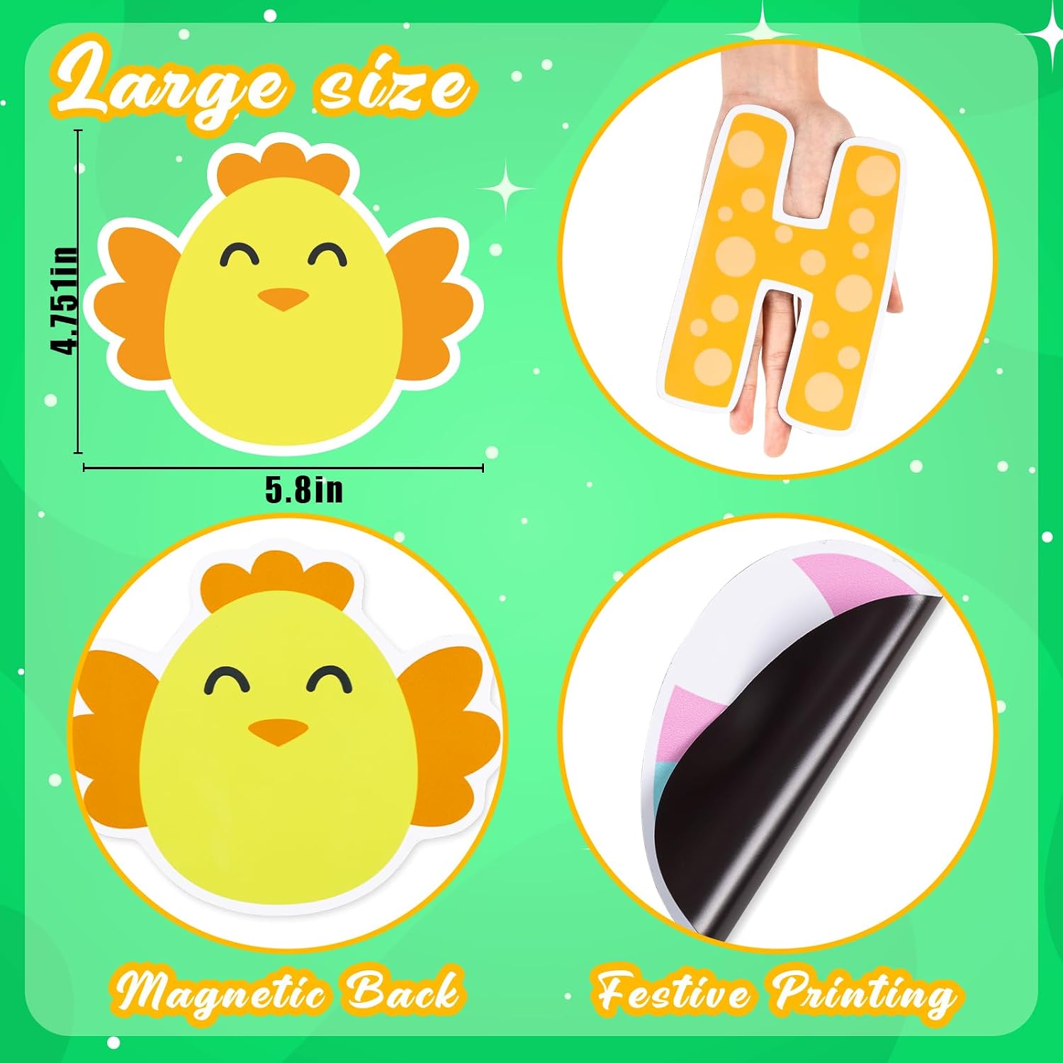 26PCS Easter Magnets Garage Door Decorations - Magnetic Refrigerator Car Magnet Outdoor Holiday Decor(Hello)