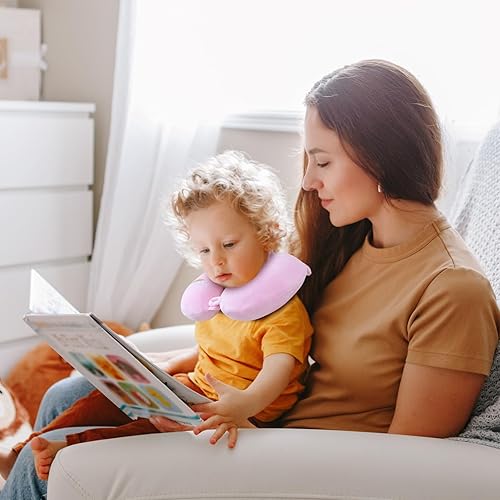 Vista 111 de Almohada de viaje para niños y adultos, bonita almohada para el cuello para viajar, almohada de espuma viscoelástica para avión, almohada para Azul