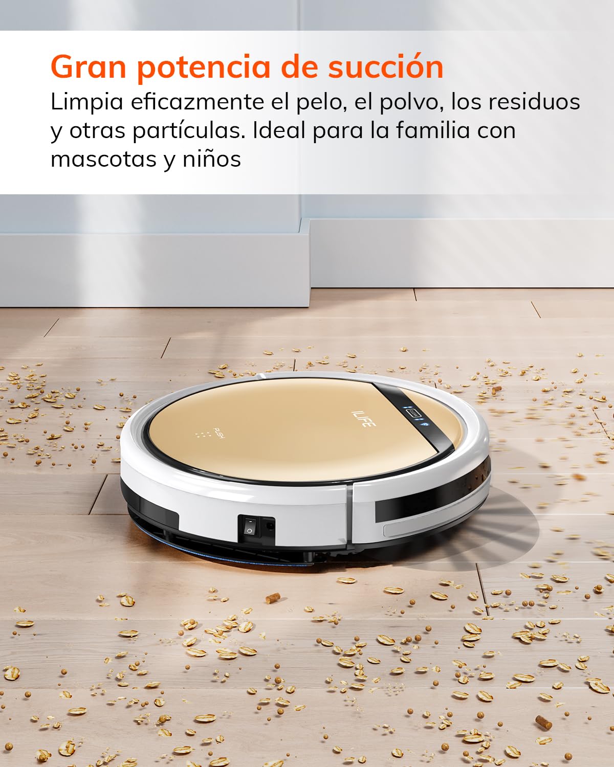 ILIFE V5s Plus - Robot aspirapolvere e mocio combinato | Funziona con Wi-Fi 2.4G / App / Alexa, ricarica automatica, sottile e silenzioso (V5s Pro Upgrade)