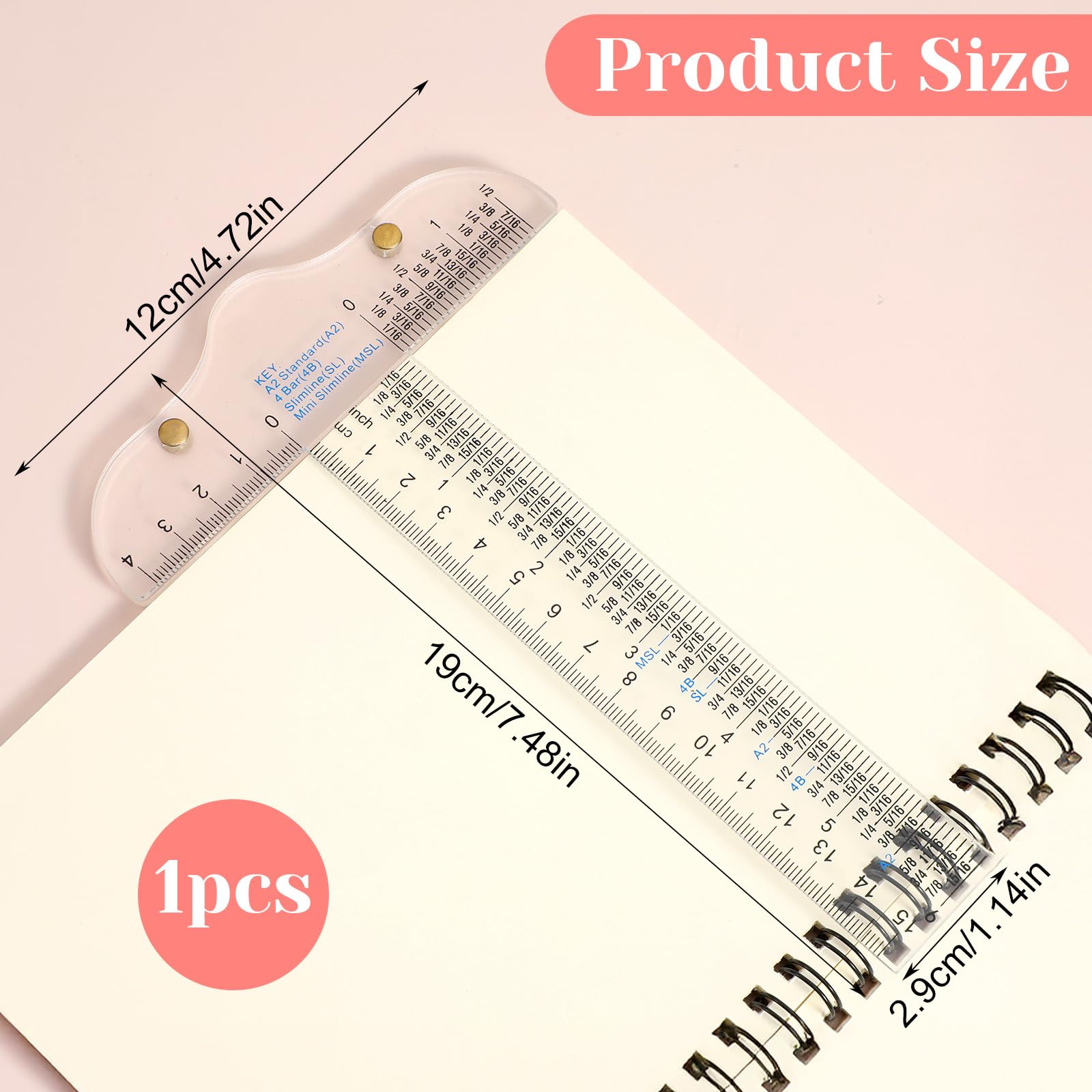 6" Clear Acrylic T-Square Ruler Drafting Tools Inch and Metric T-Square Ruler for Crafting Scrapbooking Art Framing