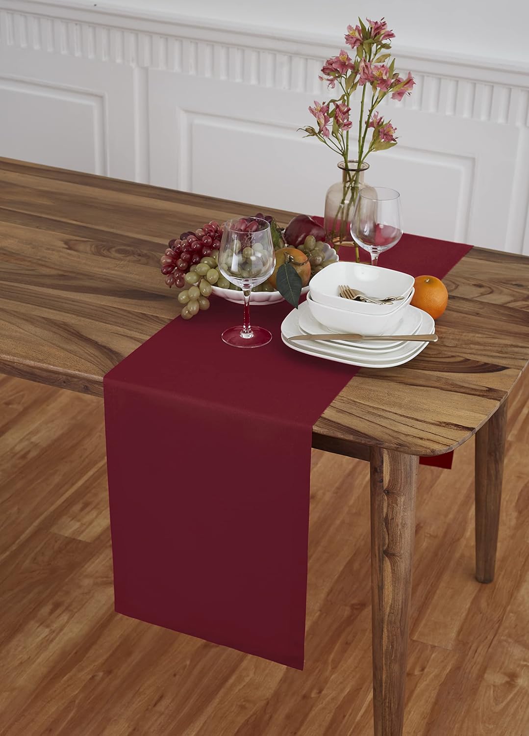 Solino Home Cotton Linen Table Runner – 14 x 72 Inch Grey – Machine Washable Table Runner for Spring, Summer, Dining, Kitchen, Indoor, Outdoor – Dru, Handcrafted from Natural Fabric : Home & Kitchen