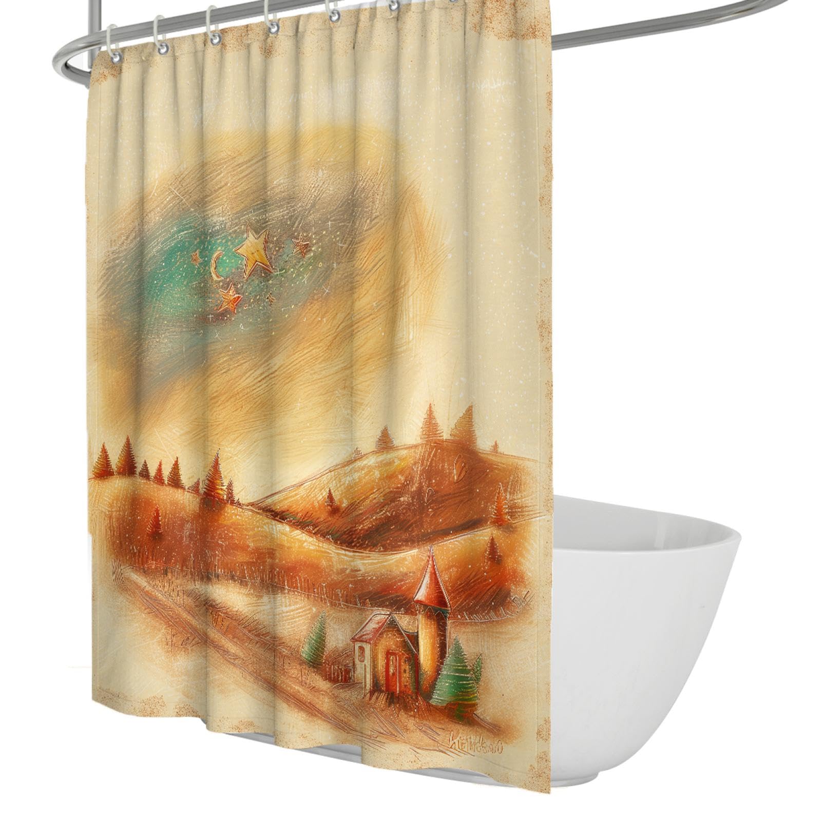 Décoration de rideau de salle de bain lavable pour stopper les éclaboussures au sol