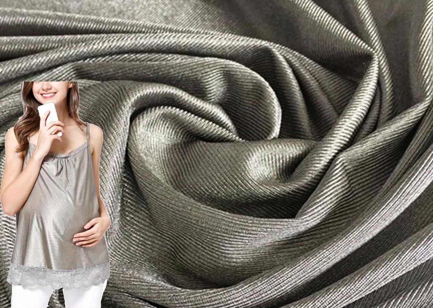 Protective Clothing Silver Fibre Radiation Fabric Barrier Material Smart Electrical Appliances Radiation Shielding Fabrics(1.5 * 1m)