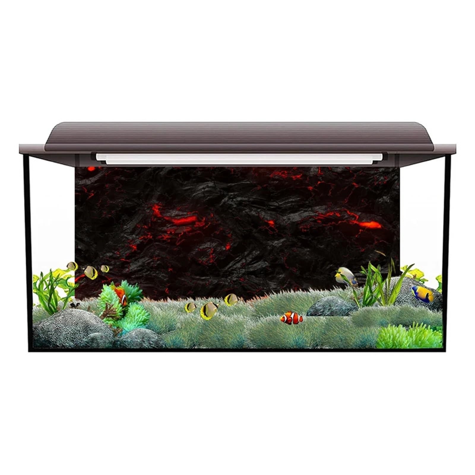 Adesivo for Sfondo Acquario in Pietra Effetto 3D | Parete HD Pittura Carta da parati Acquario Decorazioni for fondali in PVC(54x122cm)