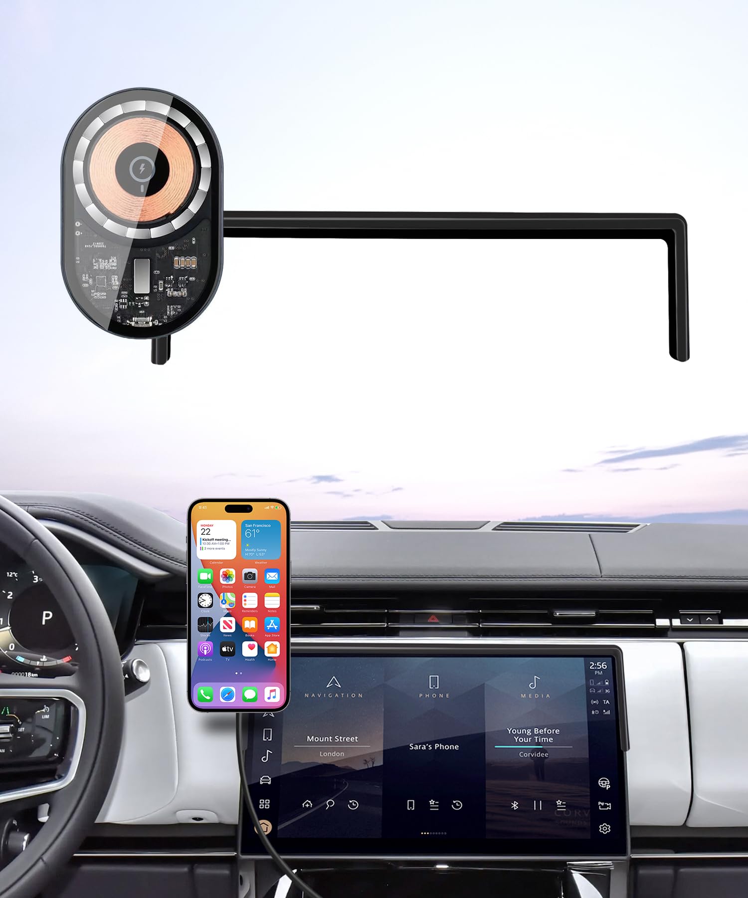 Photo 1 of 15W Wireless Charging Car Phone Holder for Land Rover Range Rover/Sport