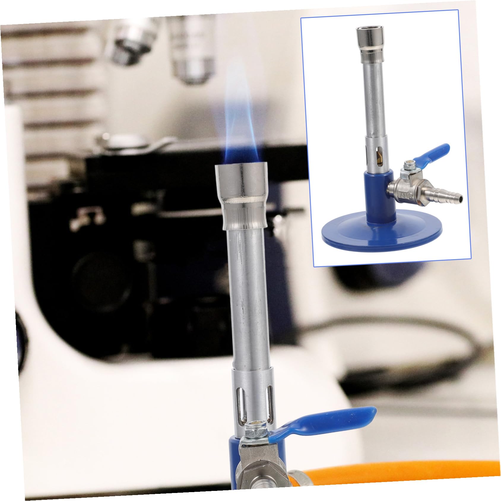 Ciieeo Bruciatore a gas da laboratorio in lega di zinco, bruciatore portatile per riscaldamento e cucina, stabile, senza fuoriuscite