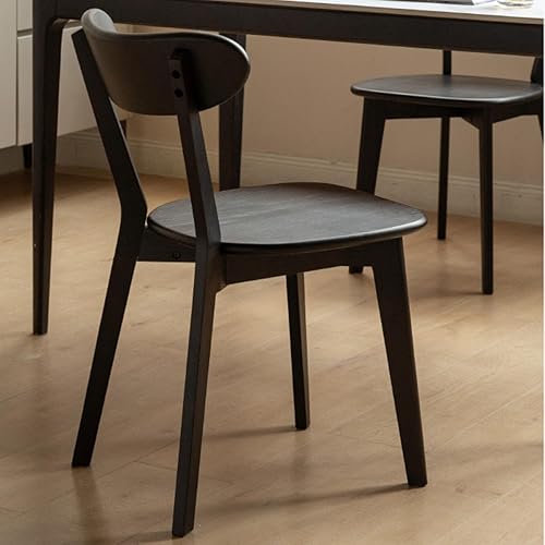 Miniatura 2 de Grewood Sillas de comedor 100% de madera de roble macizo, sillas de comedor modernas de mediados de siglo con respaldo ancho redondeado, sillas para