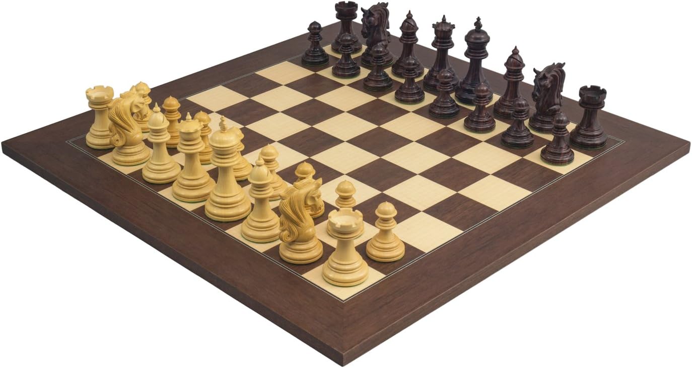 The Large Kingsgate Rosewood Luxury Chessmen with 4.25 inch King