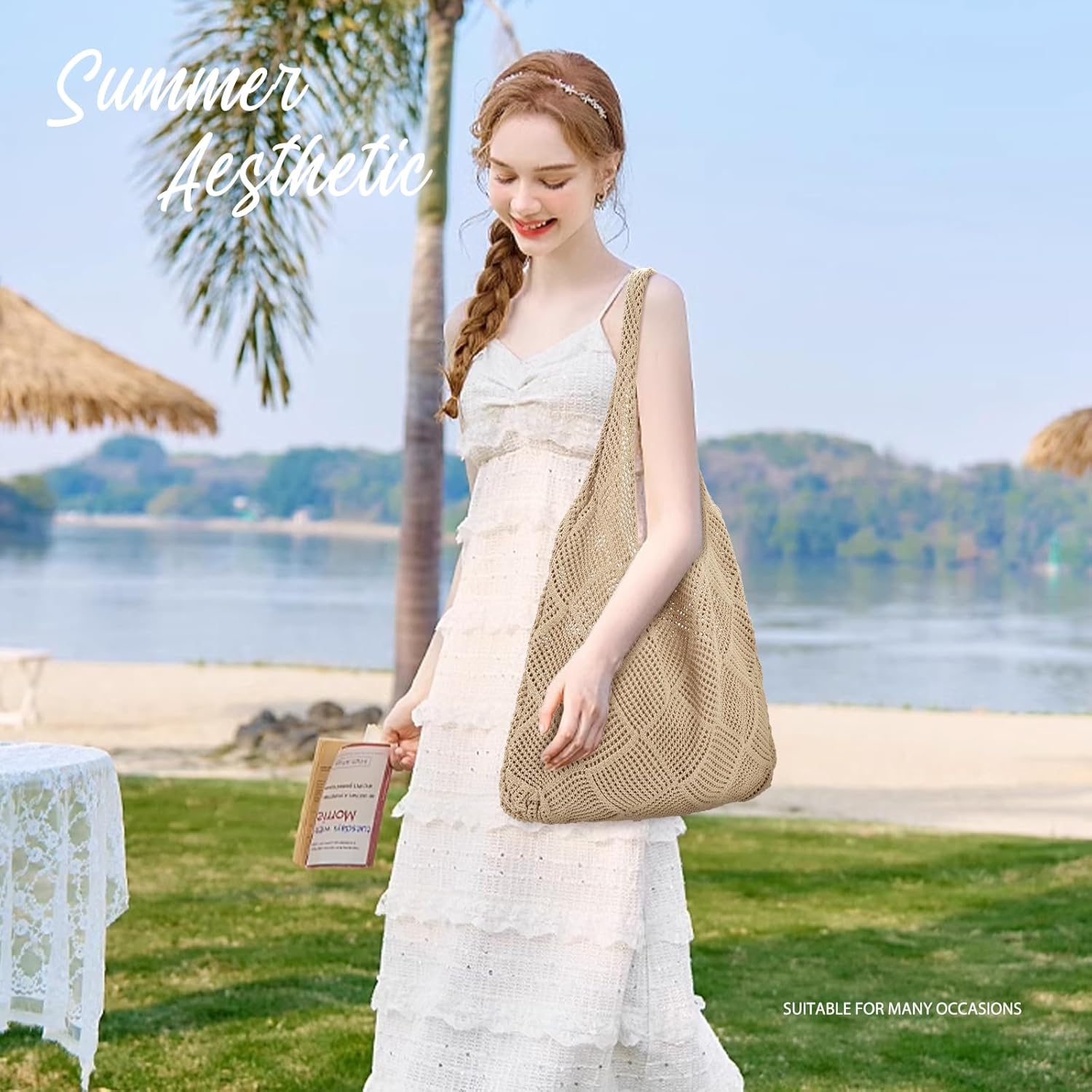 Bohemian Crochet Beach Tote