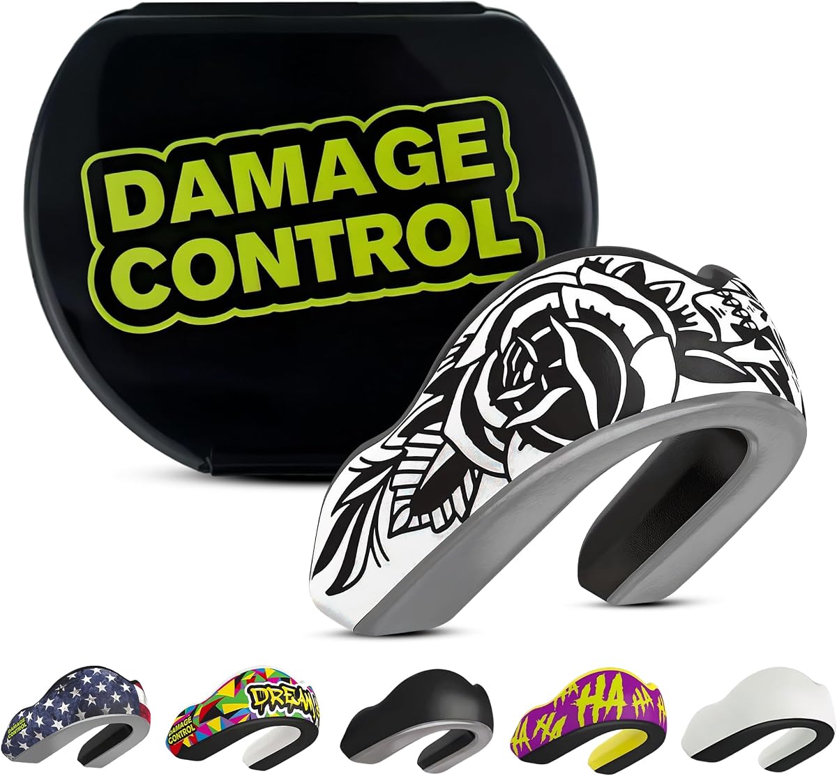 CONTROL DE DAÑOS Protector bucal para deportes de impacto extremo con estuche – Blackarts | Adulto: ajuste para hervir y morder, almohadillas amortiguadoras, estuche ventilado: MMA, boxeo, hockey, fútbol, ​​rugby, lacrosse y BJJ