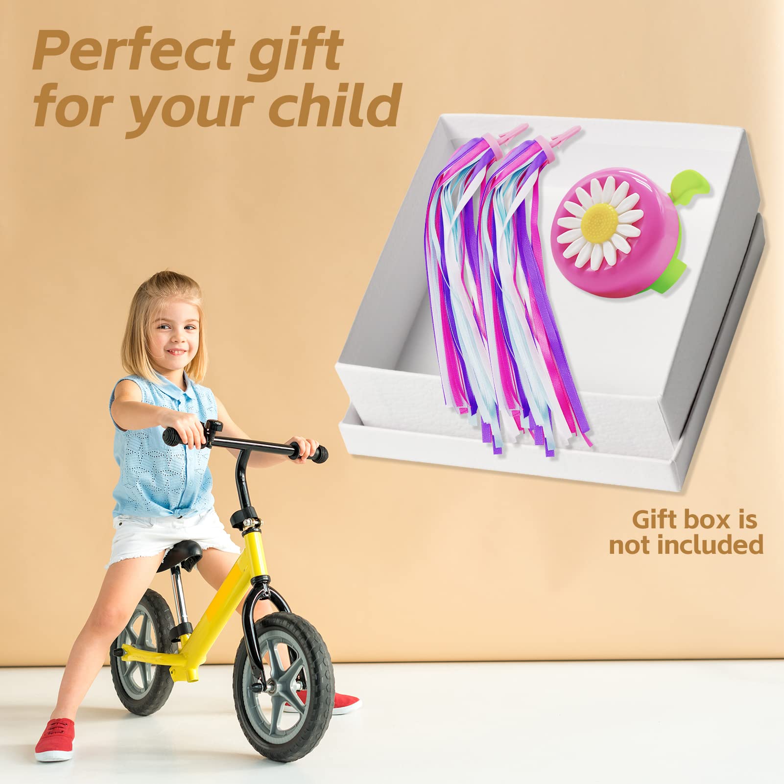 SZXMDKH Campanelli per Biciclette per Bambini, Bici Manubrio Stelle Filanti Streamers, Campanello per Bici Accessori per Bambini, Manubrio Filanti Bicicletta(3 Pezzi)