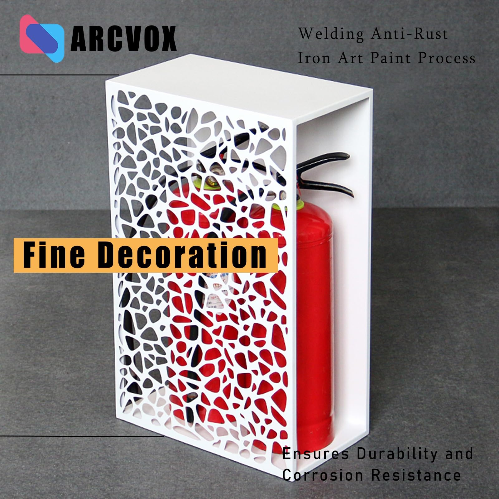 Extintor de incendios para 2 unidades, diseño hueco para decoración, ideal para centros comerciales, hoteles, pasillos, mercados, accesorio duradero para seguridad y estilo
