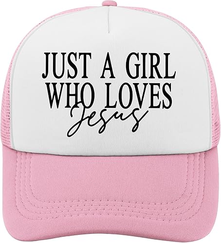 Just a Girl Who Loves Jesus Hat Christian Trucker Cap Adjustable Snapback Breath
