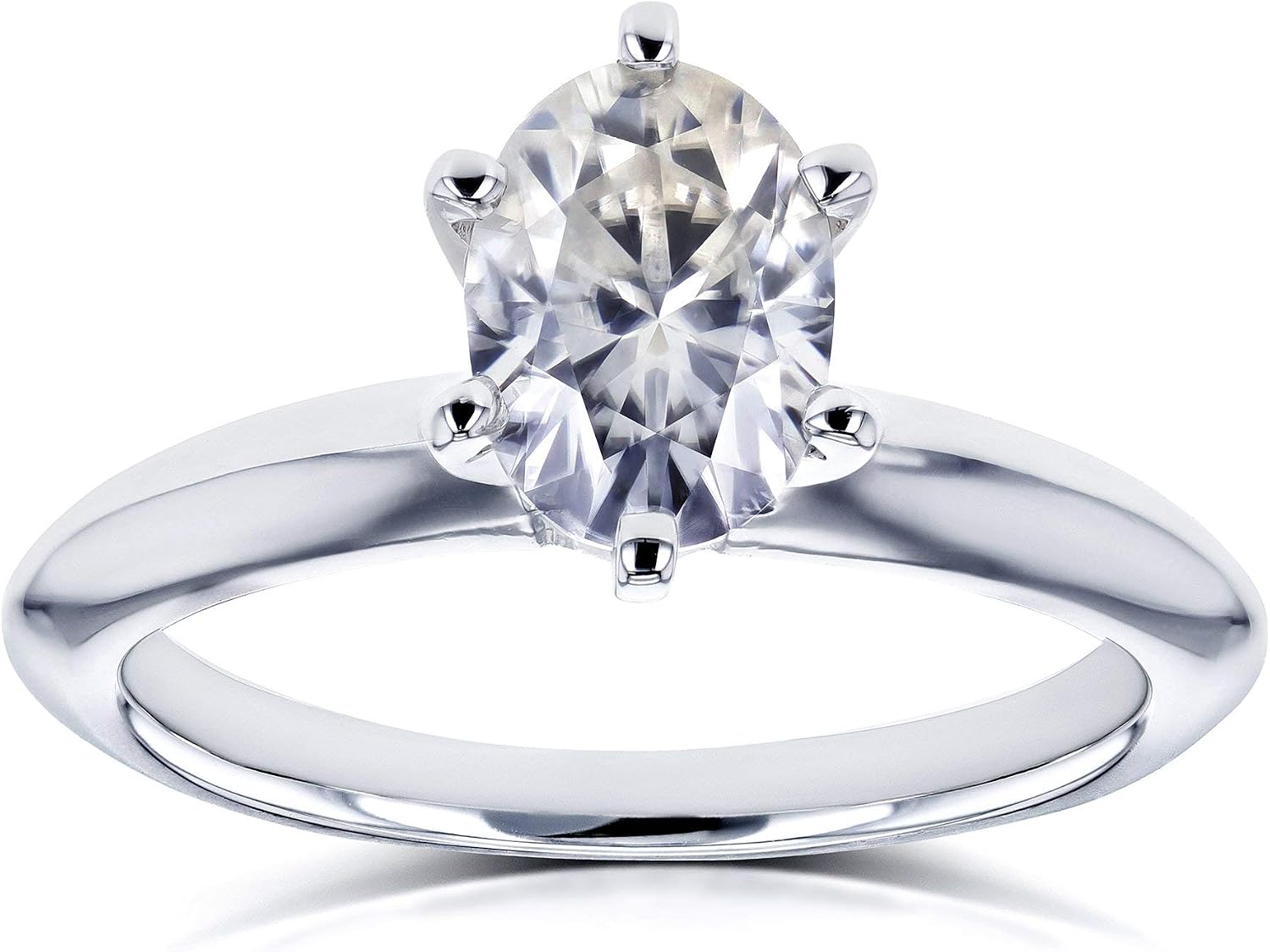 Kobelli Oval Moissanite 6-prong Solitaire Engagement Ring 7/8 Carat in 14k White Gold, 11