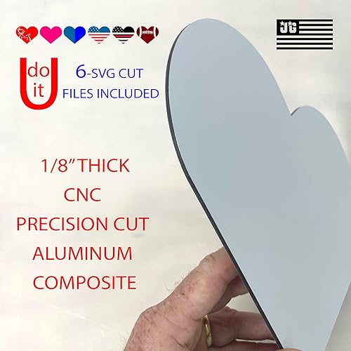 Miniatura 2 de Paquete Heart SVG con corazón de aluminio personalizable en blanco con archivo incluido, fabricado en los Estados Unidos para bricolaje, artesanos,