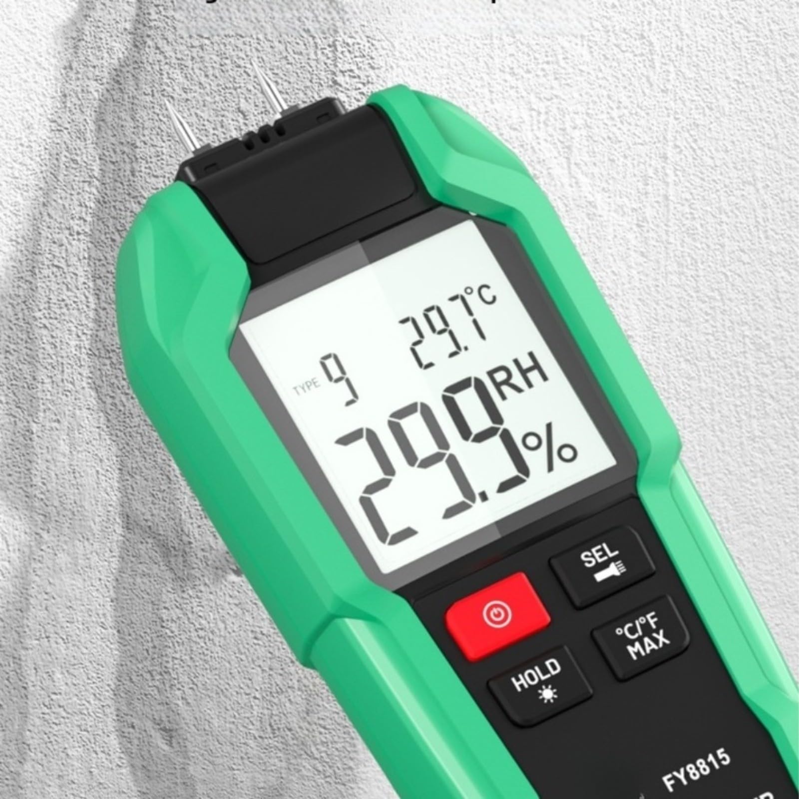 Medidor de humedad digital para construcción, medidor de humedad de madera 0,7, 9 modos de ajuste para análisis preciso de paredes y suelos