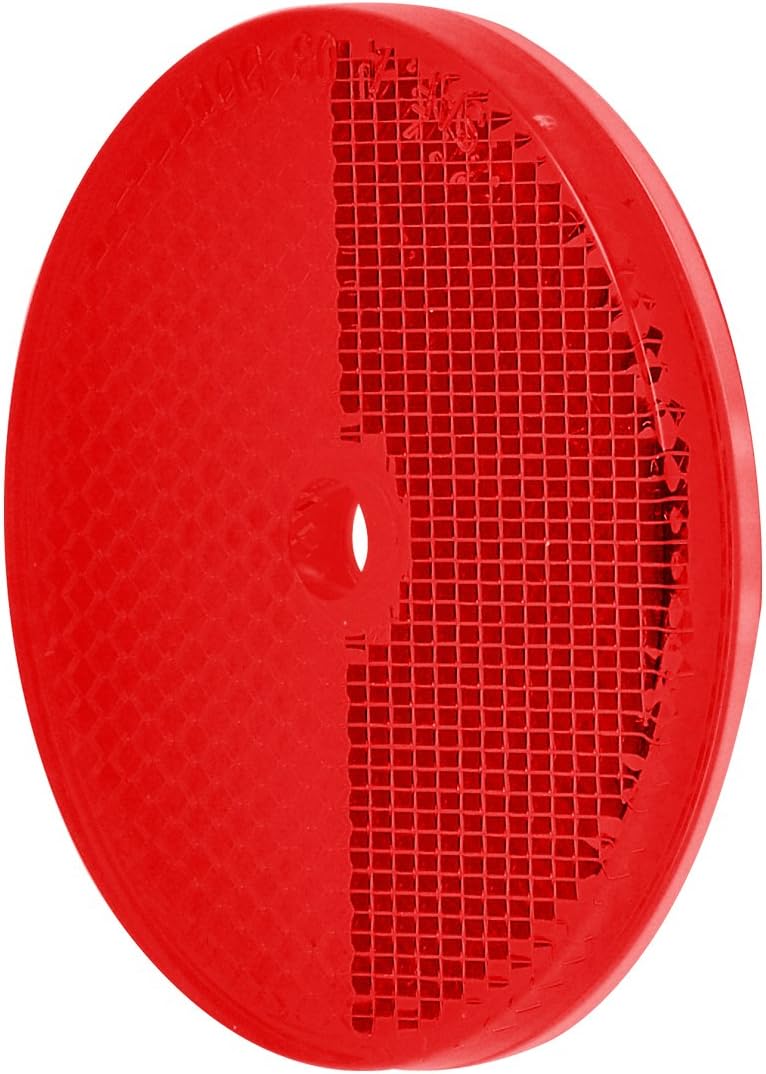 GG Grand General 80829 Round Red 2-3/8” Reflector with Center Mounting Hole for Trucks, Towing, Trailers, RVs and Buses, 1 Pack