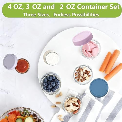 Miniatura 7 de 3 tamaños de recipiente para aderezo de ensalada, pequeño condimento con tapas, tazas de salsa, mini frascos de condimentos con tapas, a prueba de