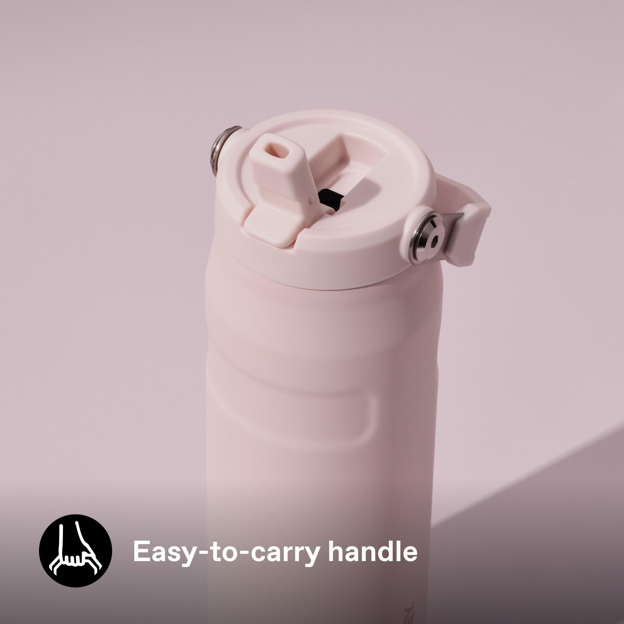 Stanley 1913 Flip Straw 2.0 Borraccia Con Cannuccia 0.7L - 10 Ore Di Freddo - 2 Giorni Di Freddo - Acciaio Inossidabile - Senza BPA - A Prova di Perdite - Lavabile In Lavastoviglie - Rose Quartz