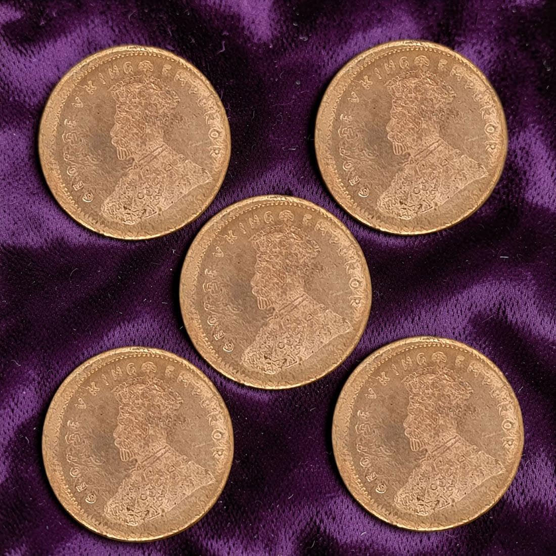 Sahiba Gems Set of 5 Pieces Copper Coin/Sikka For Pooja/Astrological and Lal Kitab Remedy 3