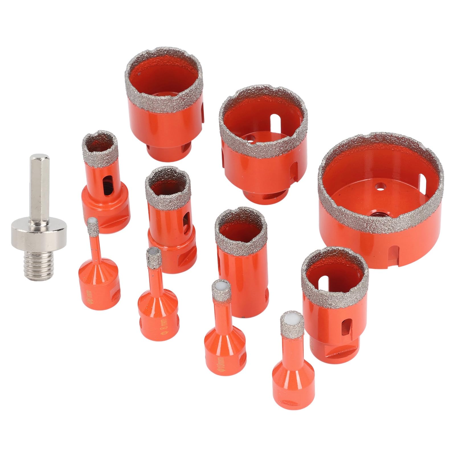GOWENIC Zestaw Otwornicy Diamentowej Lutowanej Próżniowo M14 |Chwyt Sześciokątny 11 Rozmiarów 6 8 10 12 20 25 28 35 45 50 68 Mm do Płytek Ceramicznych Marmurowy Granit