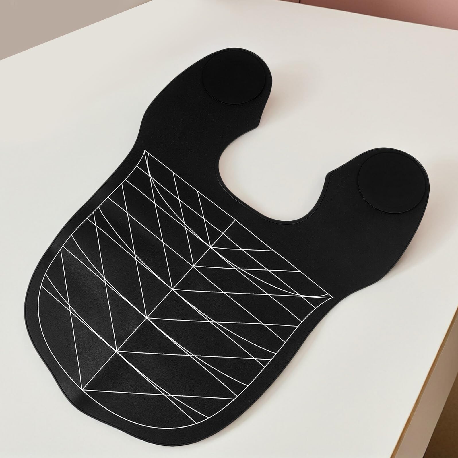 Gatuida Collier Guide de Coupe de Cheveux en Silicone Noir, Lot de 2 | Tapis de Coupe, Cape de Salon pour Procédures, Nettoyage Facile et Confort Ergonomique